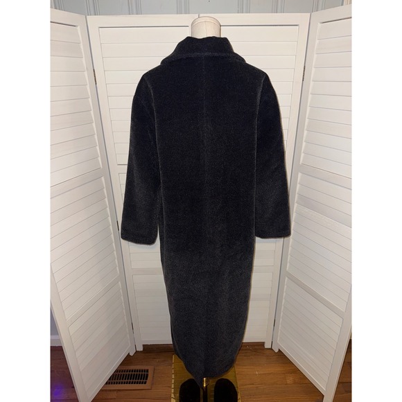 Steilmann Saks Fifth Avenue Wool Mohair Blend Long Coat Size 10 Charcoal Gray - Picture 6 of 7